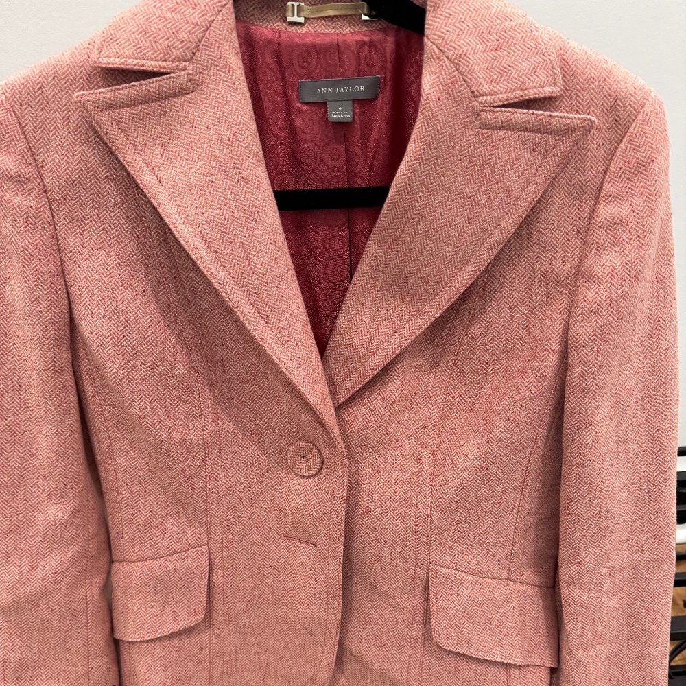 Ann Taylor wool herringbone blazer
